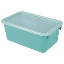 Storex Small Cubby Bin with Cover, Classroom Teal