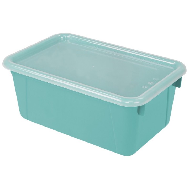Storex Small Cubby Bin with Cover, Classroom Teal