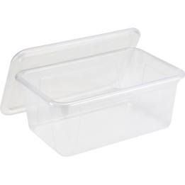Storex Small Cubby Bin with Lid, Clear