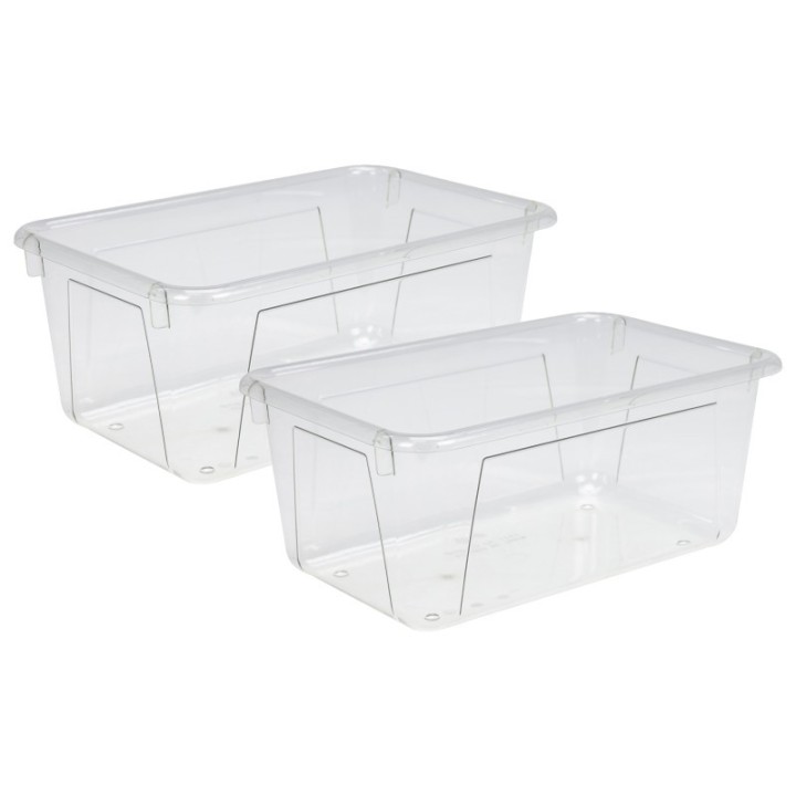 Storex Cubby Bin, PET (clear), Pack of 2