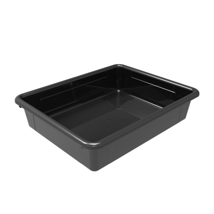 Storex Flat Storage Tray, Black, Pack of 5