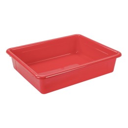 Storex Flat Storage Tray, Red, Pack of 5