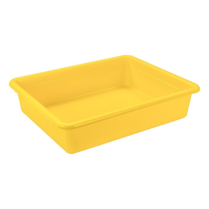 Storex Flat Storage Tray, Yellow, Pack of 5