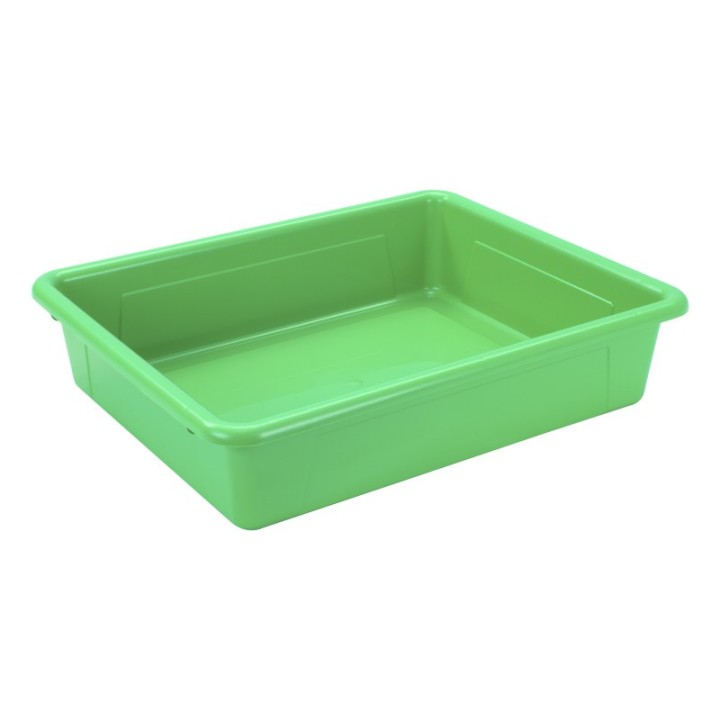 Storex Flat Storage Tray, Green, Pack of 5