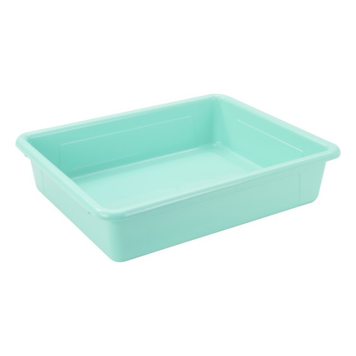 Storex Flat Storage Tray, Teal, Pack of 5