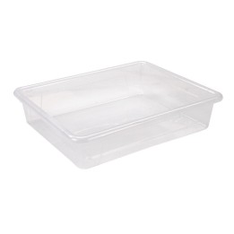 Storex Flat Storage Tray, Clear, Pack of 5