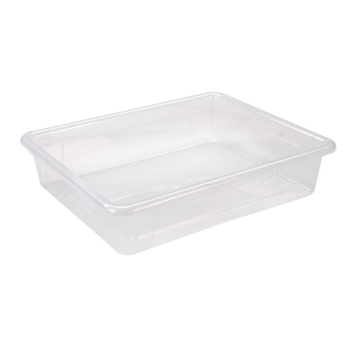 Storex Flat Storage Tray, Clear, Pack of 5