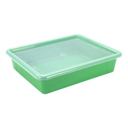 Storex Flat Storage Tray with Lid, Green