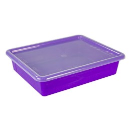 Storex Flat Storage Tray with Lid, Purple