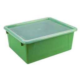 Storex Deep Storage Tray with Lid, Green