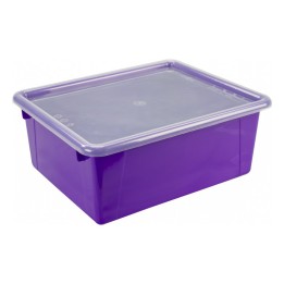 Storex Deep Storage Tray with Lid, Purple