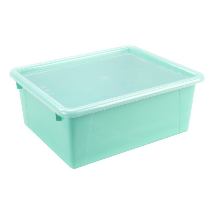 Storex Deep Storage Tray with Lid, Teal