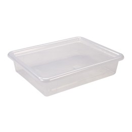 Storex Flat Storage Tray with Lid, Clear