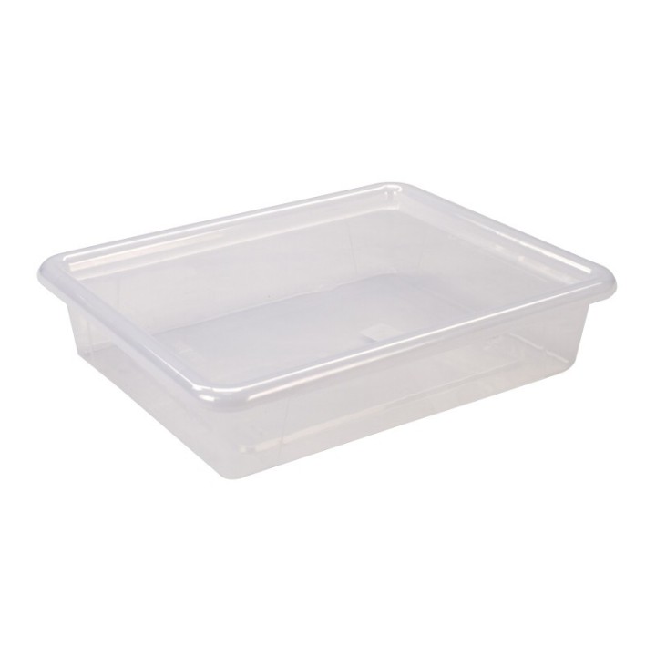 Storex Flat Storage Tray with Lid, Clear