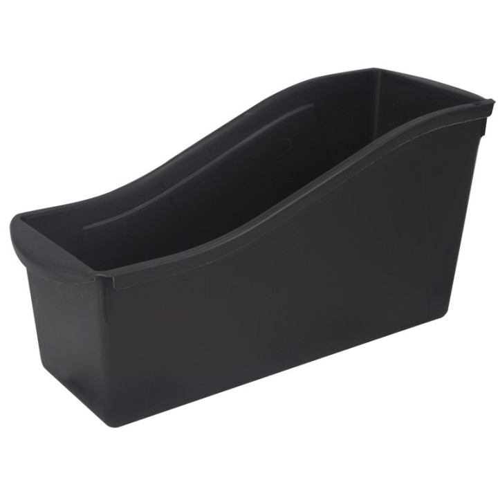 Storex Large Book Bin, 7"H x 14.3"D x 5.3"W, Black, 1 Count