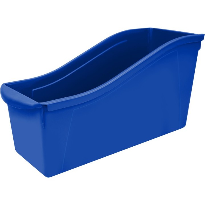 Storex Large Book Bin, Blue