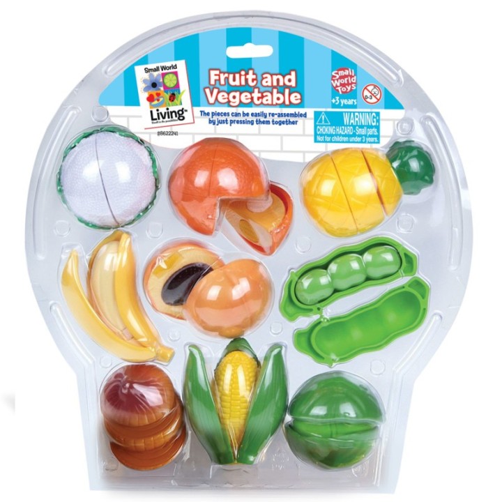 Small World Toys Pretend Play Fruit and Vegetable 9-Piece Set