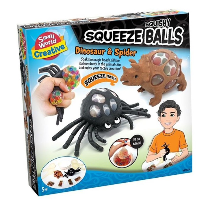Small World Toys Squishy Squeeze Balls Dinosaur & Spider Kit