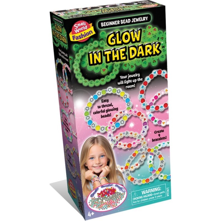 Small World Toys Beginner Bead Jewelry Glow In The Dark Kit