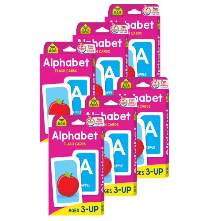 School Zone Publishing Alphabet Flash Cards, 6 Packs