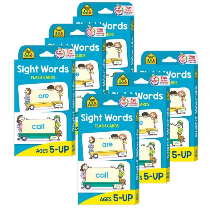 School Zone Publishing Sight Words Flash Cards, 6 Packs