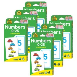 School Zone Publishing Numbers 0-25 Flash Cards, 6 Packs