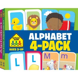 School Zone Publishing Alphabet Flash Card, 4-Pack