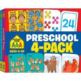 School Zone Publishing Preschool Flash Card, 4-Pack