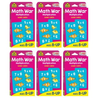 School Zone Publishing Math War Multiplication Game Cards, 6 Sets
