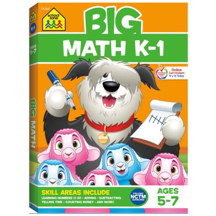 School Zone Publishing Big Workbook Math, Grades K-1