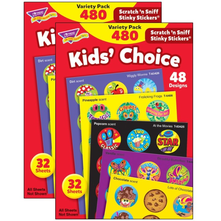 TREND Kids' Choice Stinky Stickers® Variety Pack, 480 Per Pack, 2 Packs