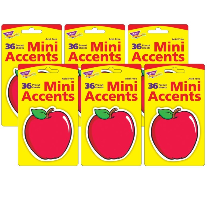 TREND Apple Mini Accents, 36 Per Pack, 6 Packs