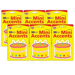 TREND Birthday Cake Mini Accents, 36 Per Pack, 6 Packs
