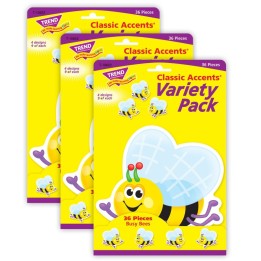 TREND Busy Bees Classic Accents® Variety Pack, 36 Per Pack, 3 Packs