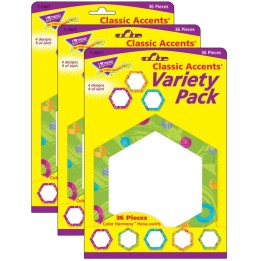 TREND Color Harmony™ Hexa-swirls Classic Accents® Variety Pack, 36 Per Pack, 3 Packs
