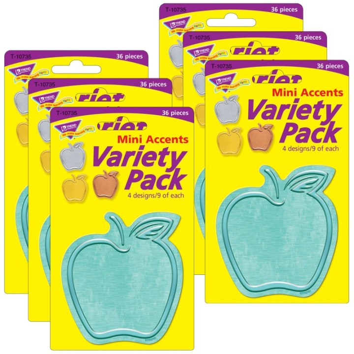 TREND I ♥ Metal™ Apples Mini Accents Variety Pack, 36 Per Pack, 6 Packs