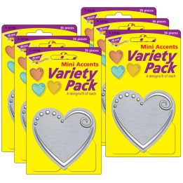TREND I ♥ Metal™ Hearts Mini Accents Variety Pack, 36 Per Pack, 6 Packs