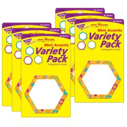 TREND Color Harmony™ Hexa-swirls Mini Accents Variety Pack, 36 Per Pack, 6 Packs