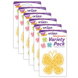 TREND Garden Butterflies Mini Accents Variety Pack, 36 Per Pack, 6 Packs