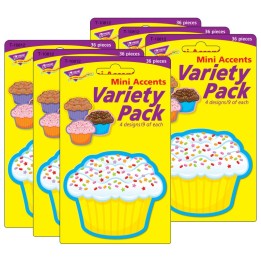 TREND Cupcakes Mini Accents Variety Pack, 36 Per Pack, 6 Packs