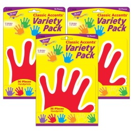 TREND Handprints Classic Accents® Variety Pack, 36 Per Pack, 3 Packs