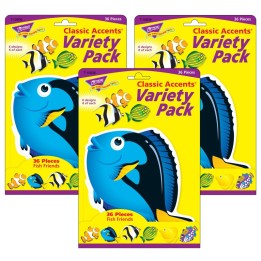 TREND Fish Friends Classic Accents® Variety Pack, 36 Per Pack, 3 Packs