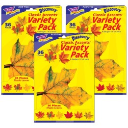 TREND Maple Leaves Classic Accents® Variety Pack, 36 Per Pack, 3 Packs