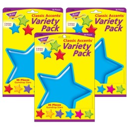 TREND Gumdrop Stars Classic Accents® Variety Pack, 36 Per Pack, 3 Packs