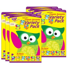 TREND Owl-Stars!® Classic Accents® Variety Pack, 36 Per Pack, 3 Packs