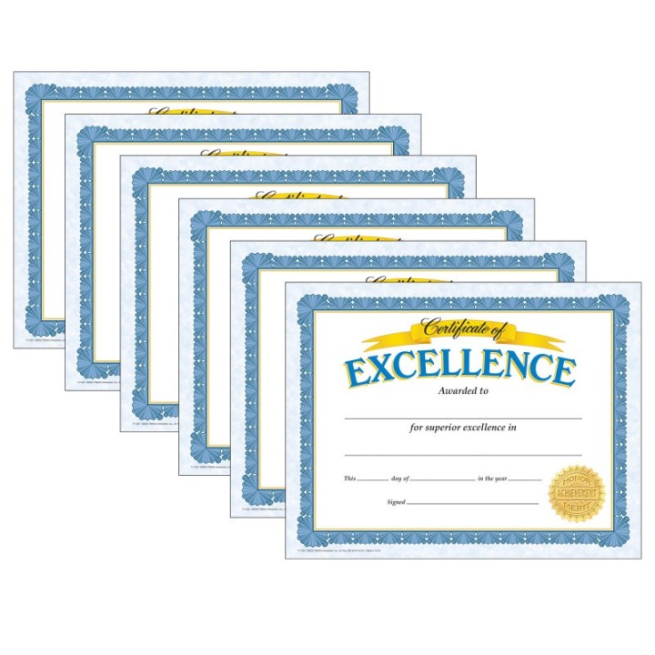 TREND Certificate of Excellence Classic Certificates, 30 Per Pack, 6 Packs