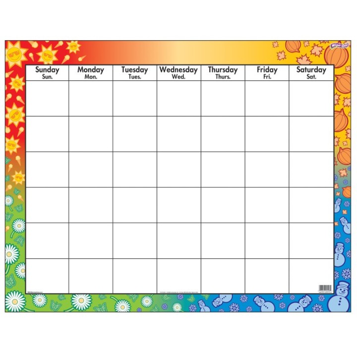 TREND Four Seasons Wipe-Off® Calendar, Monthly
