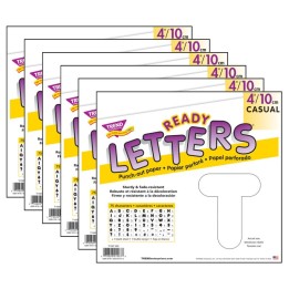 TREND White 4" Casual Uppercase Ready Letters®, 6 Packs
