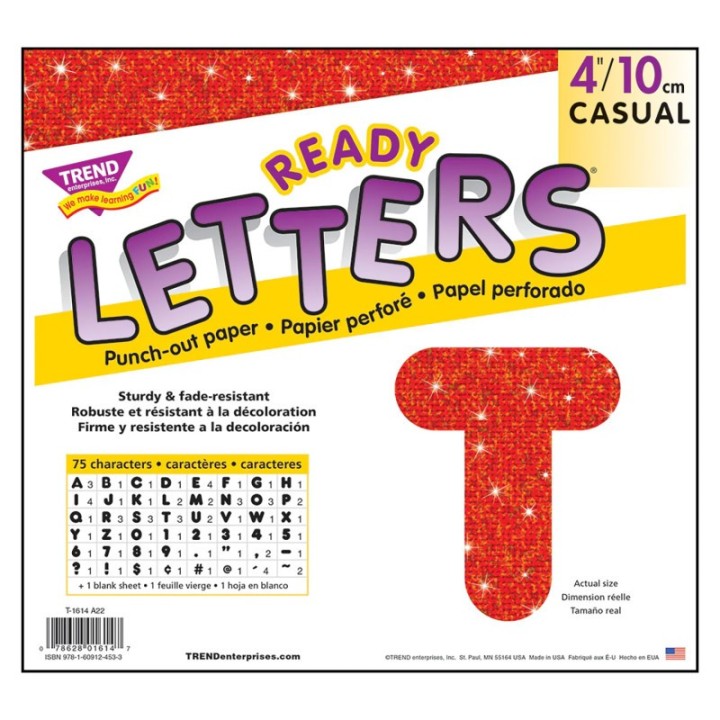 TREND Red Sparkle 4" Casual UC Ready Letters®