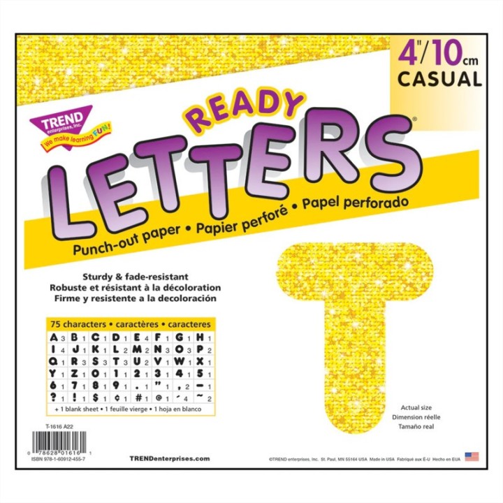 TREND Yellow Sparkle 4" Casual UC Ready Letters®